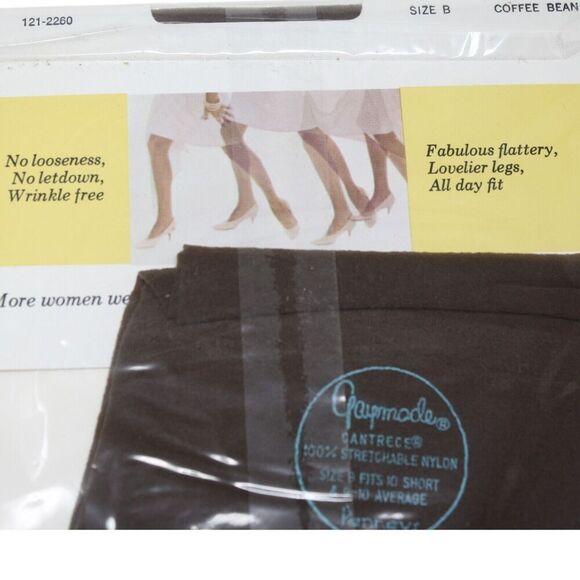 Vintage Nylon Stockings 2 Pair Cantrece Gaymode Coffee Bean B 10 Short - Hey Viv - Picture 4 of 6